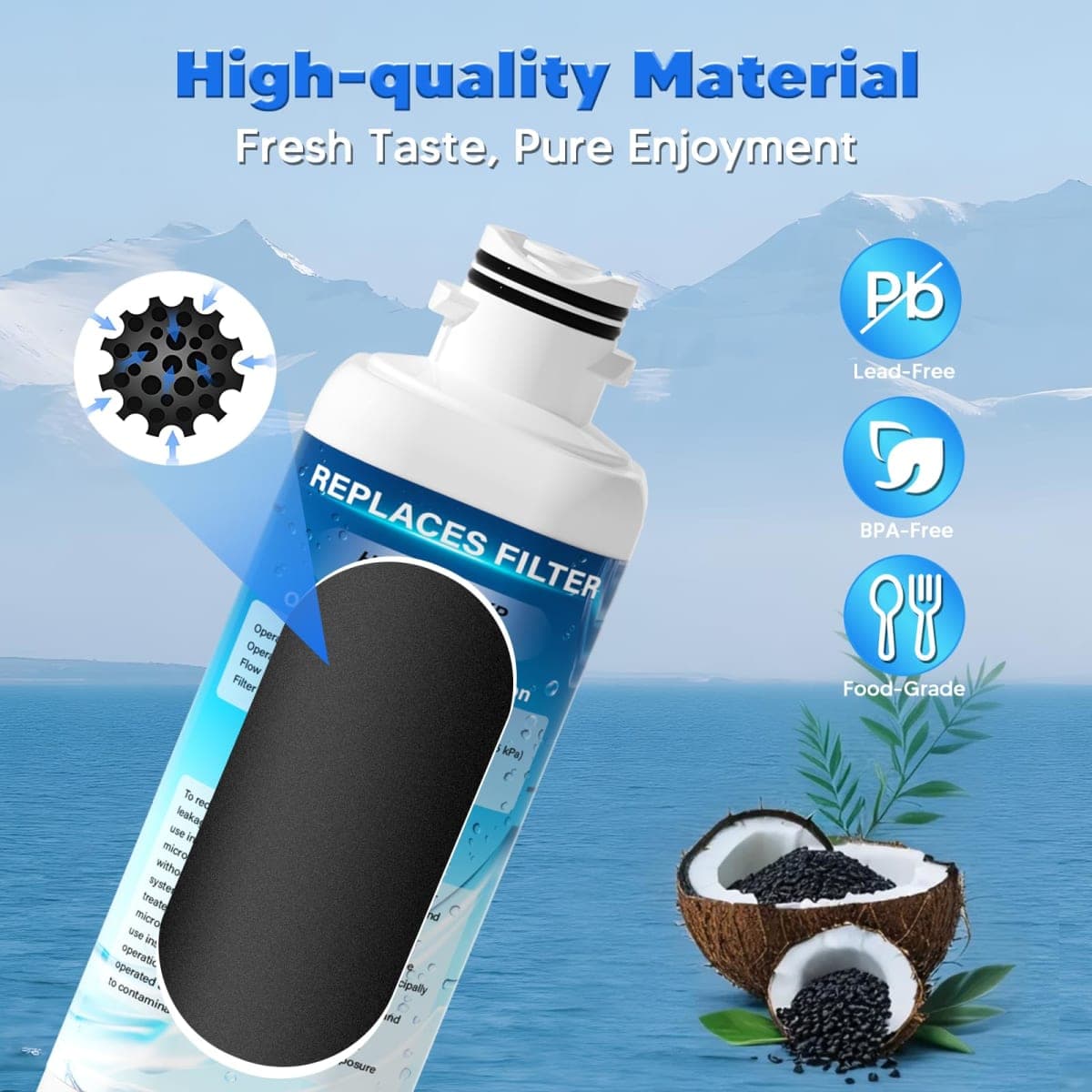 DA97-17376B Replacement for Samsung HAF-QIN/EXP, DA97-08006C, RF28R7201SR, RF28R7351SG, RF23M8070SG, RF23M8090SG Water Filters,Pack of 3 thumbnail 3
