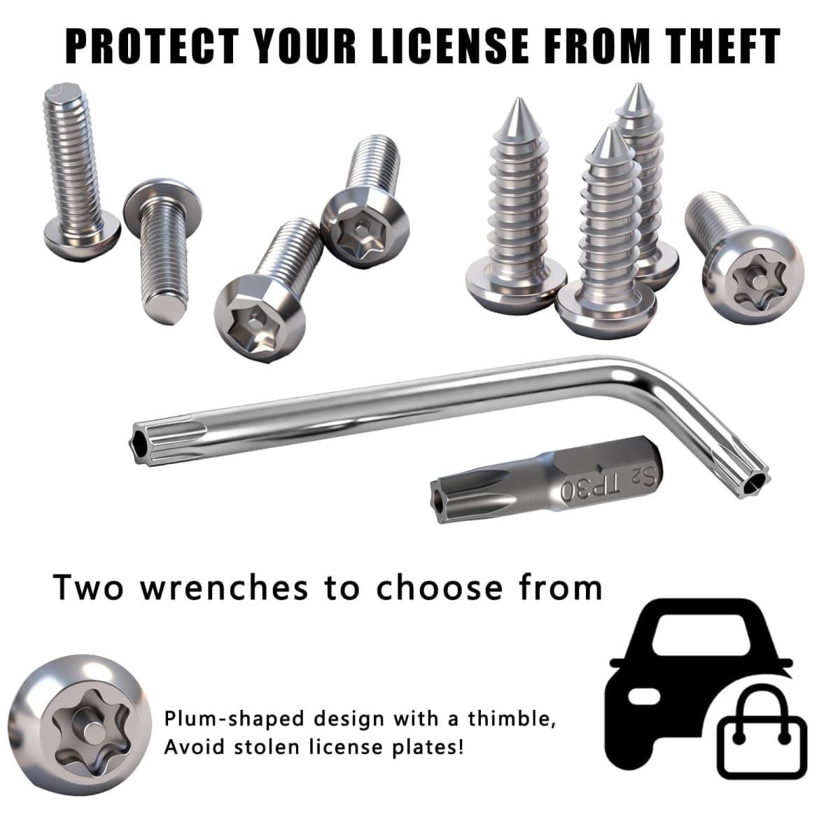 Anti Theft License Plate Screws Kits thumbnail 4