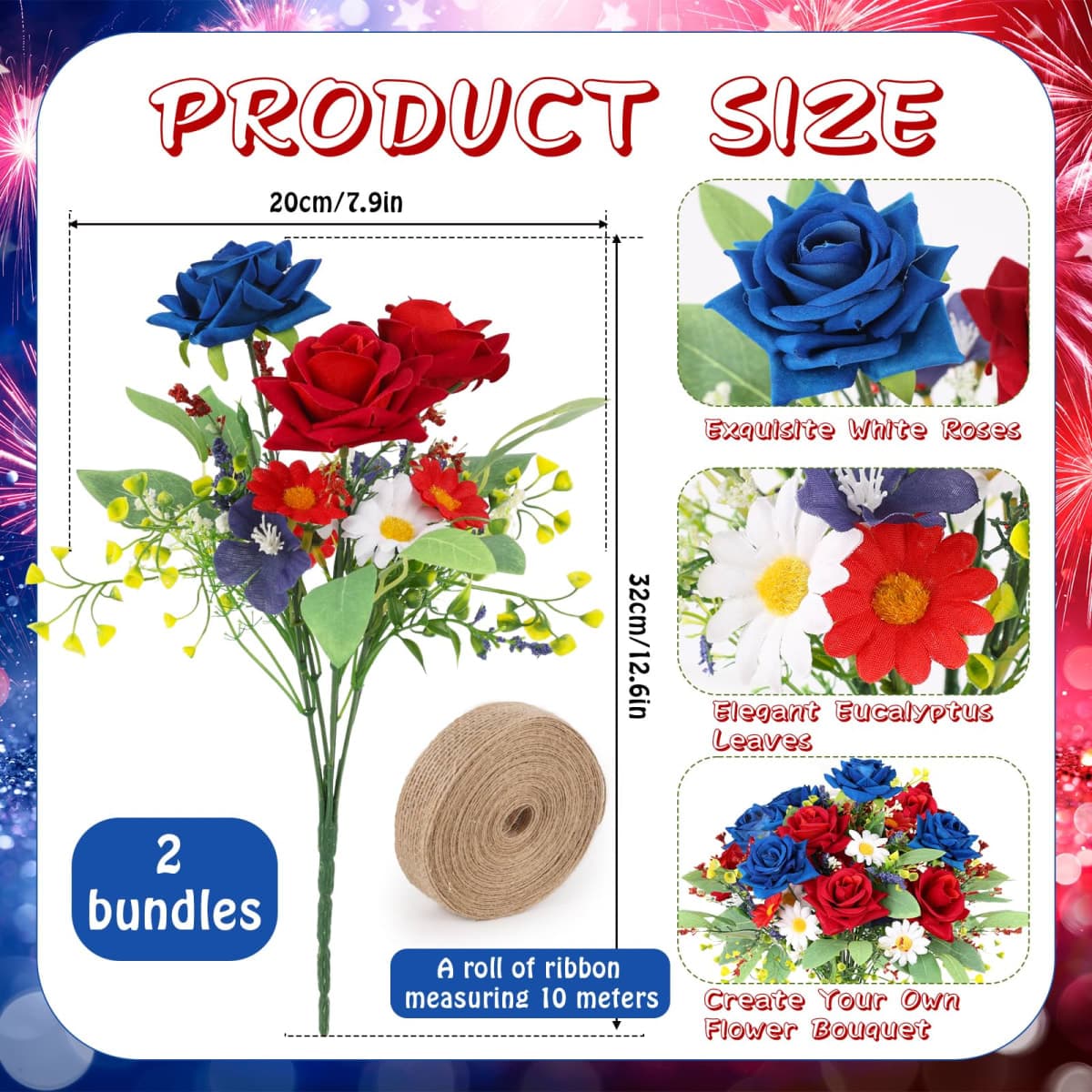 EYNDYN Artificial Flowers (6, 4th of July) thumbnail 2