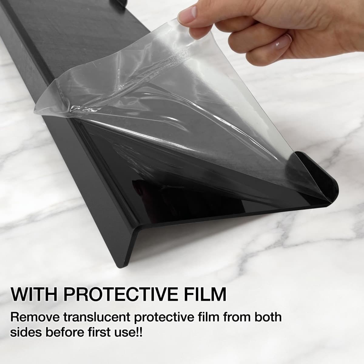 Gecnroi Acrylic Tilted Computer Keyboard Stand Holder, 16.9" x 5.7" Keyboard Riser with Silicone Anti-Slip Strip, Keyboard Tray for Easy Ergonomic Typing for Office Desk, Home, School (Black) thumbnail 5