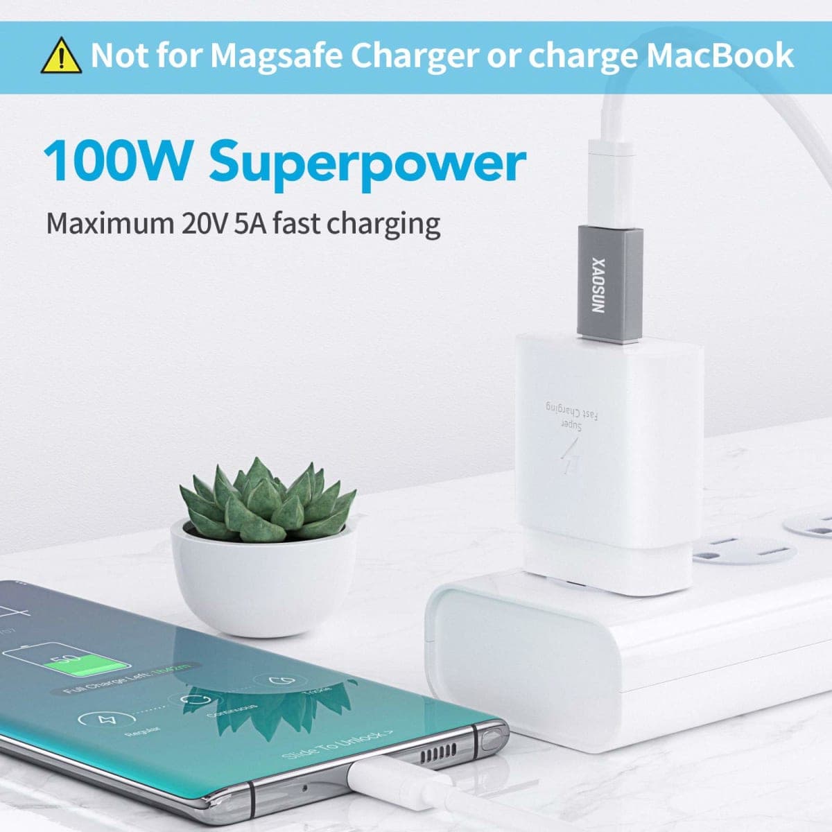 XAOSUN [10Gbps] USB C Female to USB Male Adapter (2-Pack), 3.1 USB A to C Adapter, One-Sided SuperSpeed Data Sync & 100W Fast Charging for iPhone 17/16 Plus Pro Max, Laptop, Charger, Quest Link, etc. thumbnail 3