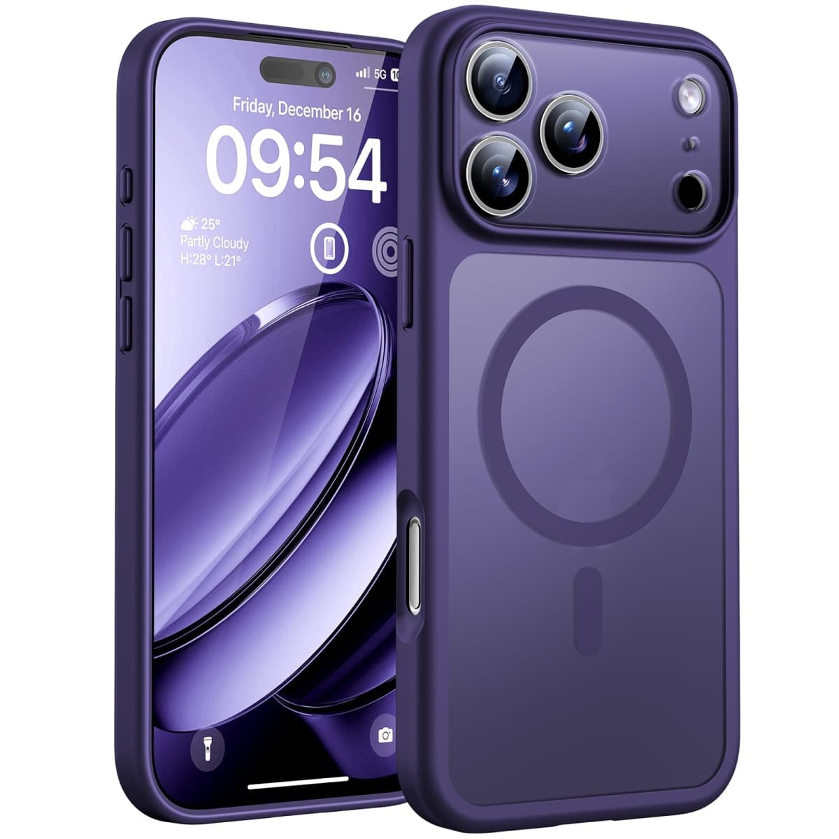 TOCOL for iPhone 17 Pro Max Case, Full Camera Protection, Built-in Magnetic Ring, Compatible with Magsafe, Drop Protection, Translucent Matte Phone Case for 17 ProMax 6.9 inch (Midnight Purple) — image 1