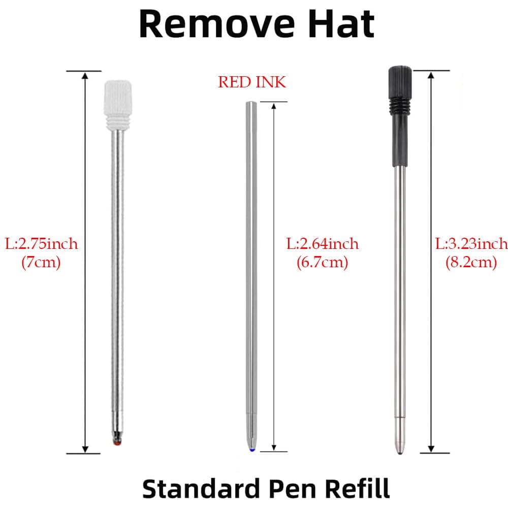 4 in 1 Multi Function Refillable and Retractable Multi Color Pen Refill,Black Red Blue Ballpoint Pen Refill, Multicolor Pen Gift for Journaling (10 Red) thumbnail 2