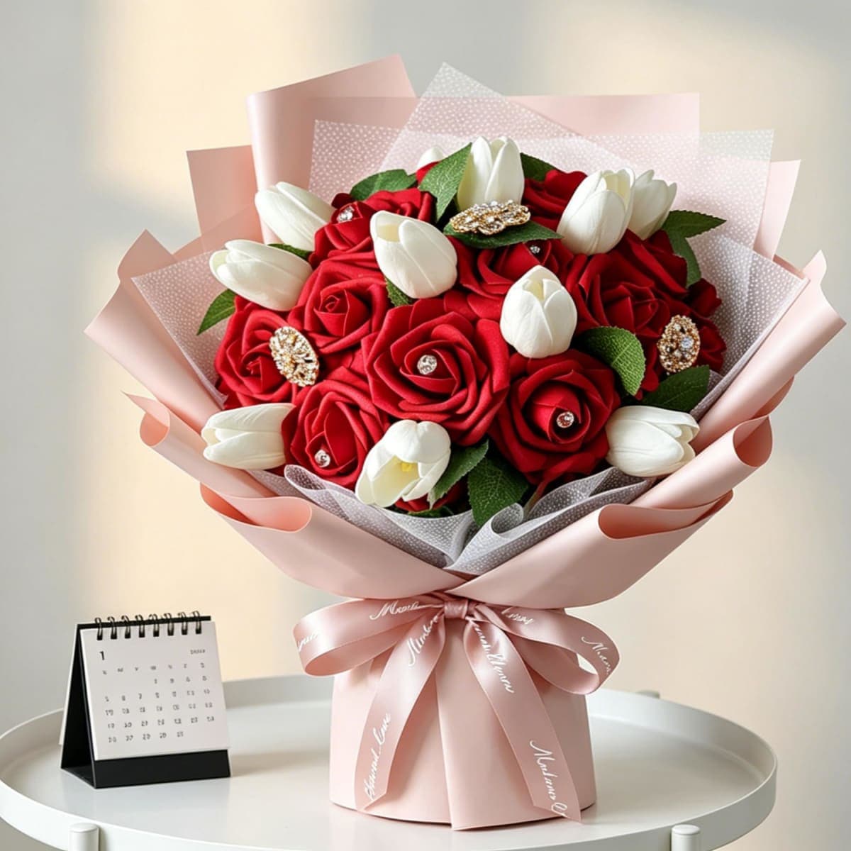 AmyHomie Artificial Flower Dark Red Rose 25pcs Real Looking Fake Roses w/Stem for DIY Wedding Bouquets Centerpieces Arrangements Party Baby Shower Valentines Day Christmas Tree Decorations thumbnail 2