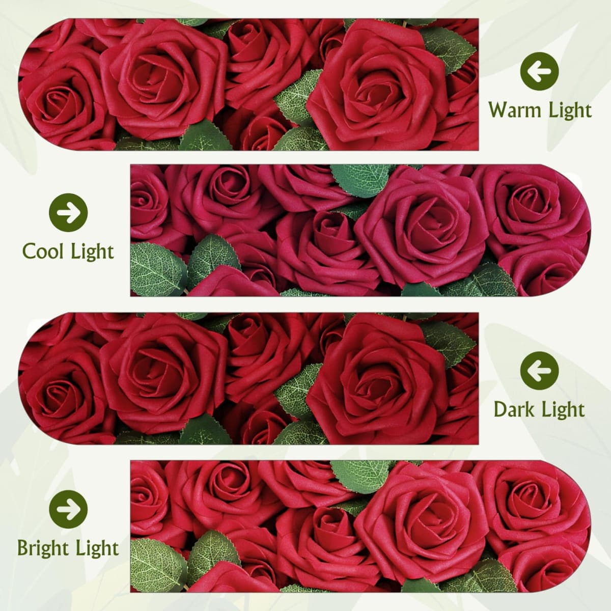 AmyHomie Artificial Flower Dark Red Rose 25pcs Real Looking Fake Roses w/Stem for DIY Wedding Bouquets Centerpieces Arrangements Party Baby Shower Valentines Day Christmas Tree Decorations thumbnail 5