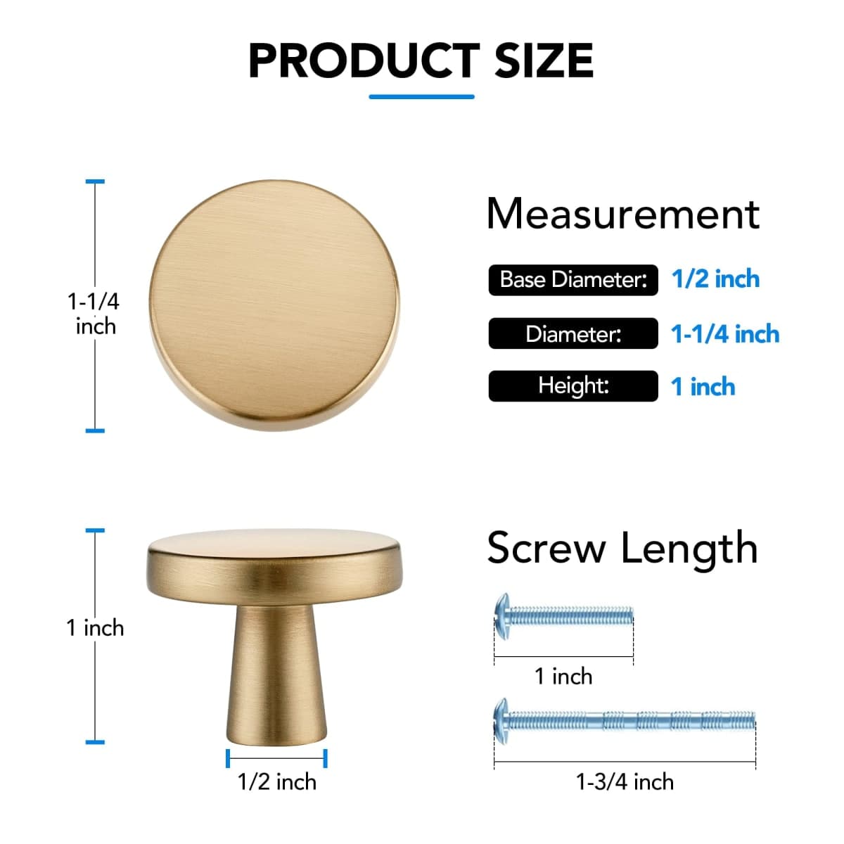 HOME EDIT 5 Pack Champagne Bronze Cabinet Knobs Zinc Round Knobs for Kitchen, Bathroom, Closet, and Dresser thumbnail 2