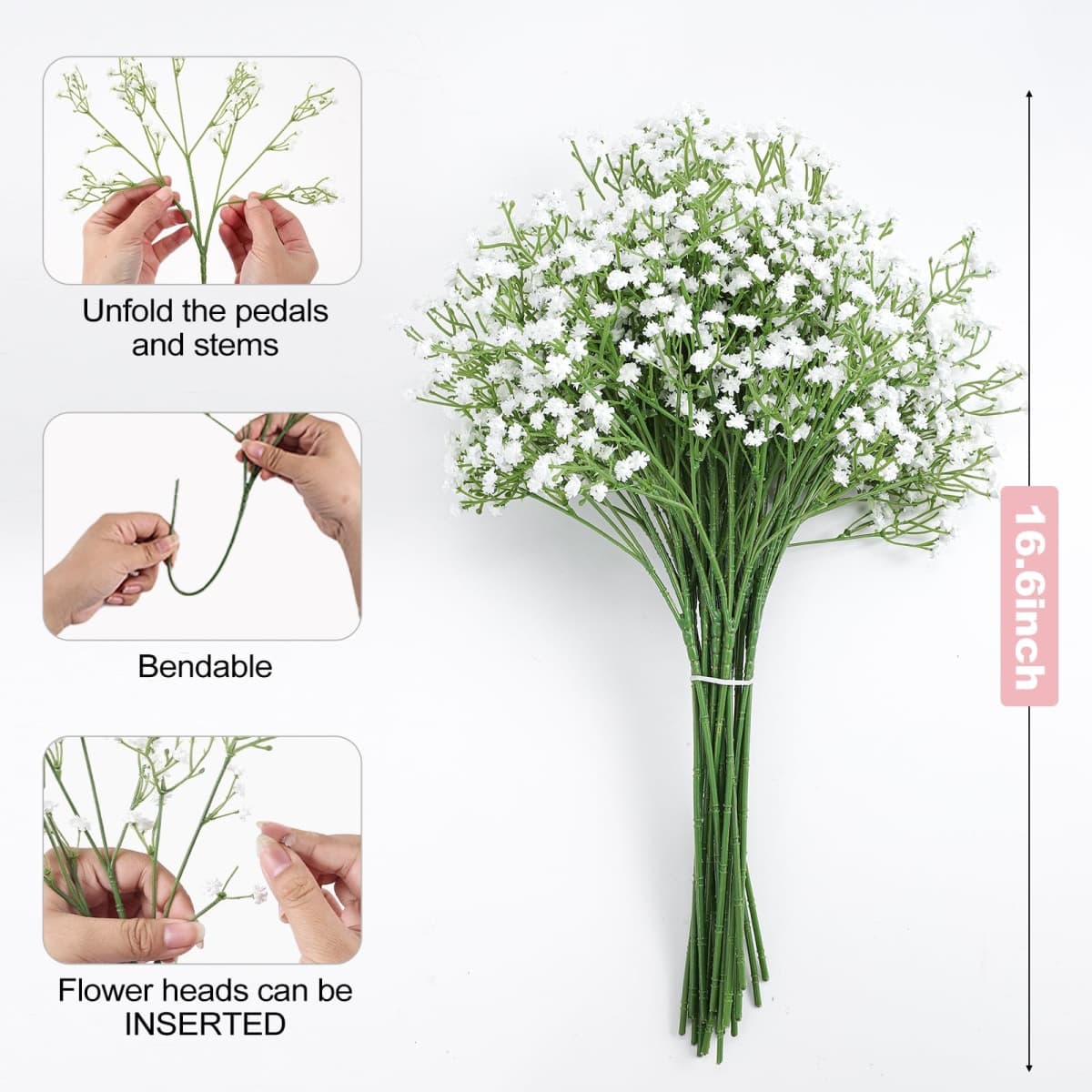6Pcs Baby's Breath Artificial Flowers Real Touch Faux Gypsophila Bouquet DIY Floral Bouquets Arrangement for Wedding Centerpieces and Decorations thumbnail 2