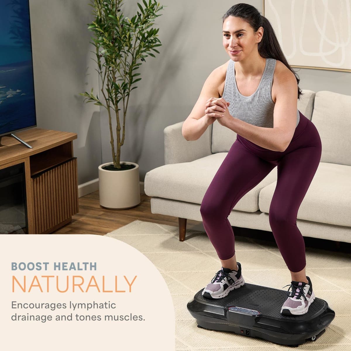 Lifepro Waver Vibration Plate Exercise Machine – Whole Body Oscillation Platform w/ 99 Speed Levels & 9 Programs – Remote Control, Loop & Resistance Bands for Full Body Home Gym Workout thumbnail 2