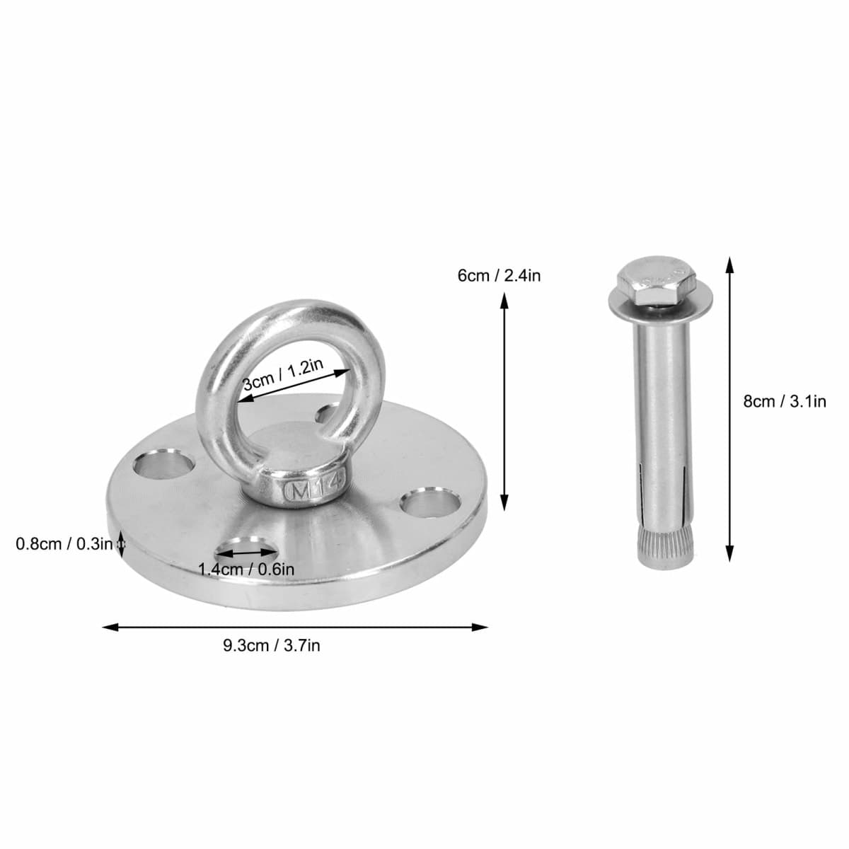 Chazcool Swing Fixing Hook, Stainless Steel Swing Hanger, Swing Mount for Outdoor Swing Hanging Chair, 500kg Bearing Range Fixing Hanger (Dg-08) thumbnail 2