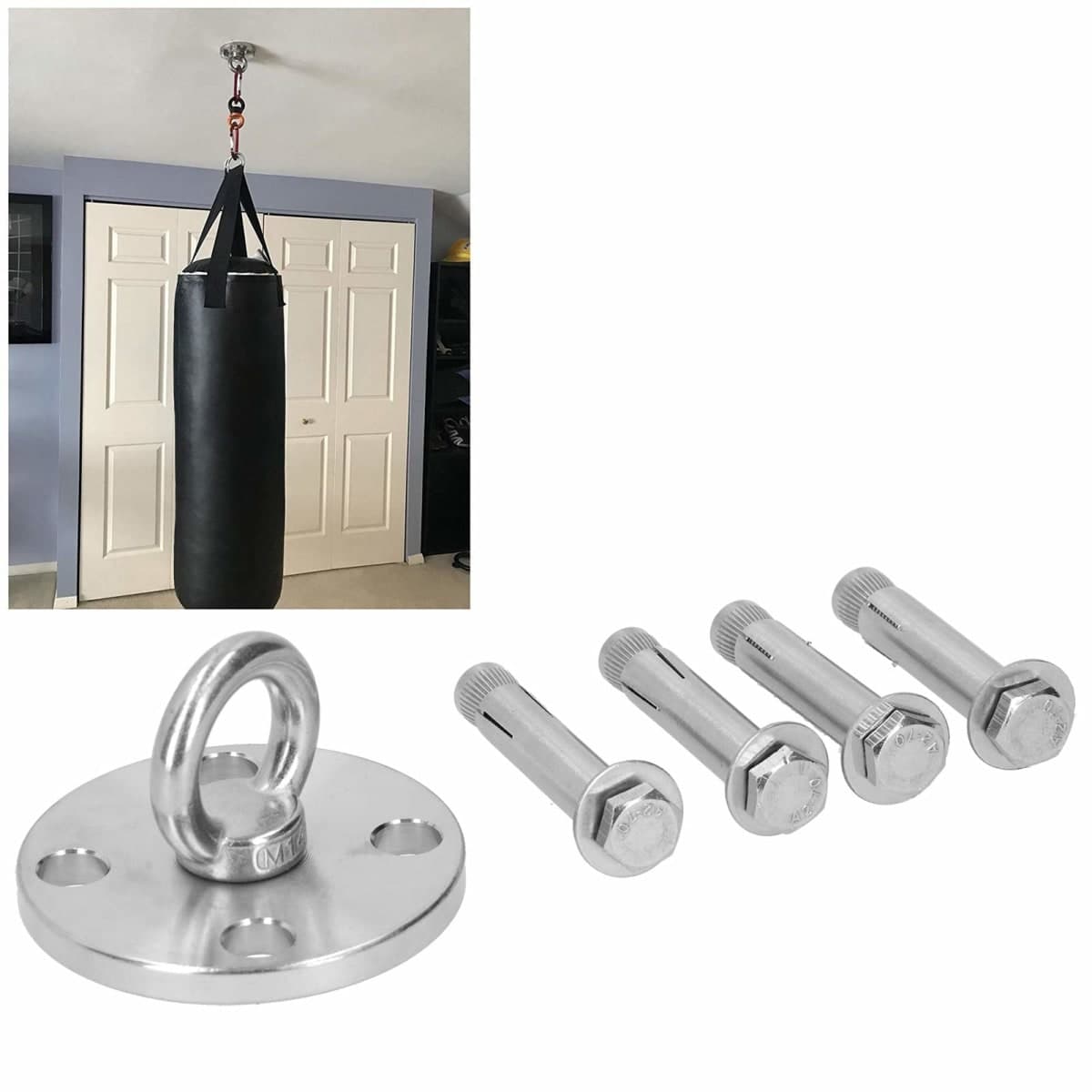 Chazcool Swing Fixing Hook, Stainless Steel Swing Hanger, Swing Mount for Outdoor Swing Hanging Chair, 500kg Bearing Range Fixing Hanger (Dg-08) thumbnail 4