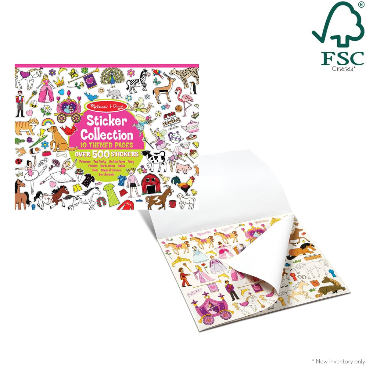 Melissa & Doug Sticker Collection Book: Princesses, Tea Party, Animals, and More - 500+ Stickers - FSC CertifiedCar Activities for Kids Ages 3+ thumbnail 5