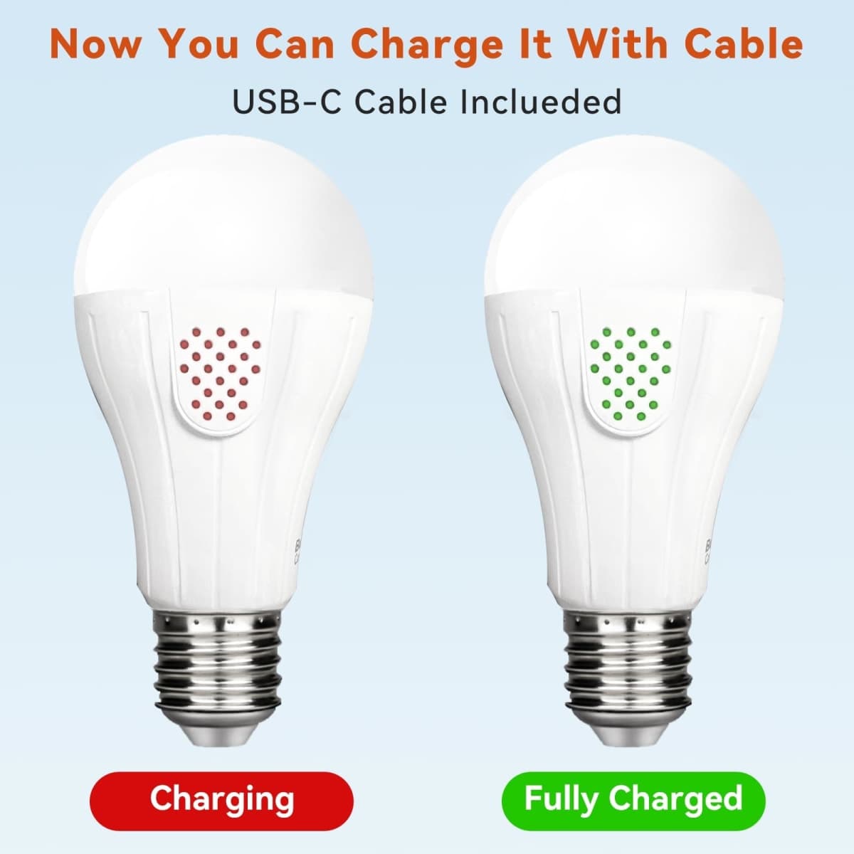 Neporal MagicGlow Rechargeable Light Bulbs with Remote, 3 Color Shift + Dimmable Battery Powered Light Bulbs, USB Rechargeable, A19 E26 Emergency Light Bulbs, 15W, Up to 24 Hours thumbnail 4