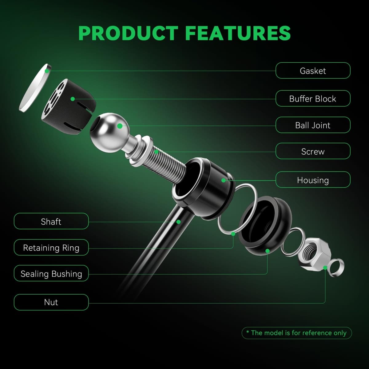 AUQDD K750597 K750598 Front Sway Bar Stabilizer Link Compatible With K-ia 2010 2011 2012 2013 Soul (# 548302K000 548402K000 GS90862 MS90861) thumbnail 5