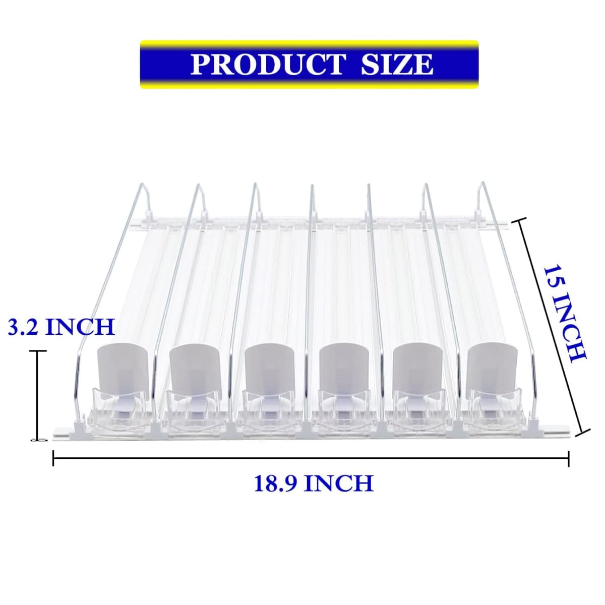 Fridge Drink Organizer,Automatic Pusher Glide Refrigerator Organizer and Adjustable Width - Storage 30 Cans thumbnail 3