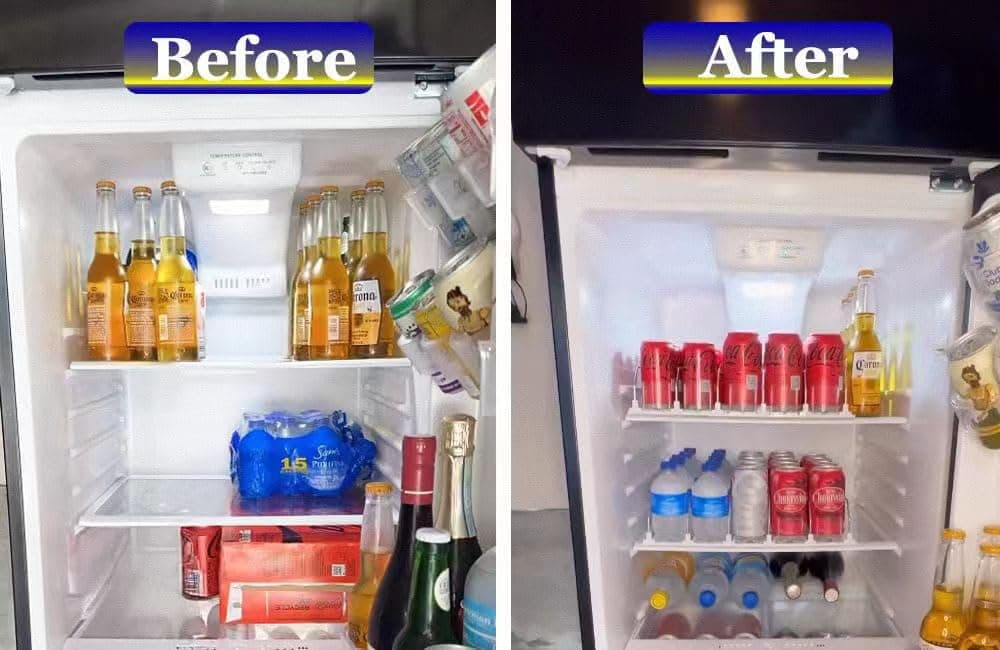 Fridge Drink Organizer,Automatic Pusher Glide Refrigerator Organizer and Adjustable Width - Storage 30 Cans thumbnail 4