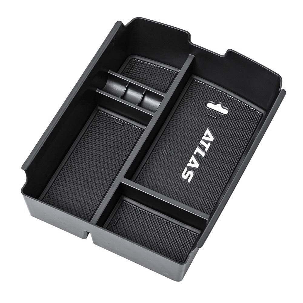 EDBETOS Center Console Organizer Tray Compatible with Atlas Accessories 2018 2019 2020 2021 2022 2023 Secondary Armrest Storage Glove Box Divider ABS Black Materials thumbnail 2