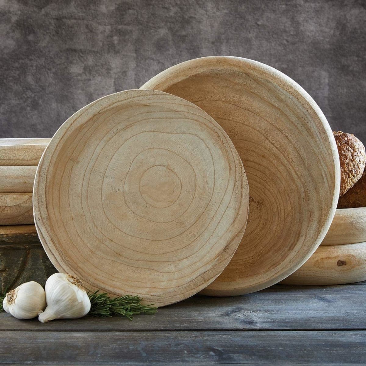BOLTCORRSE Wooden Decorative Bowl – Hand Carved Natural Wood Fruit Bowl, Rustic Farmhouse Dough Bowl Decor, Wooden Serving Bowl for Coffee Table, Entryway Key Bowl or Kitchen Centerpiece thumbnail 4