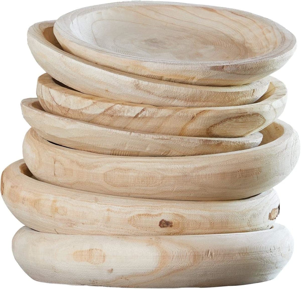 BOLTCORRSE Wooden Decorative Bowl – Hand Carved Natural Wood Fruit Bowl, Rustic Farmhouse Dough Bowl Decor, Wooden Serving Bowl for Coffee Table, Entryway Key Bowl or Kitchen Centerpiece thumbnail 5