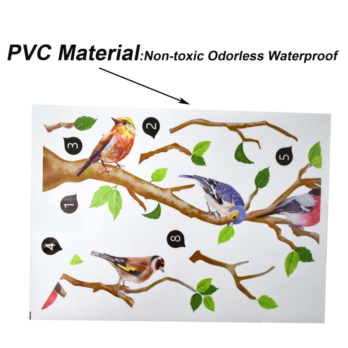 Maydahui 4 Sheet Wall Decals Birds and Branches for Living Room Bedroom thumbnail 4