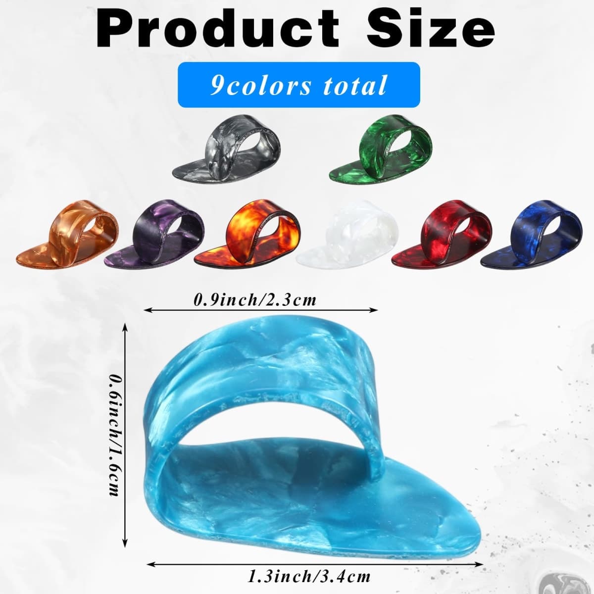 Heclia 12 Pcs Thumb Picks Guitar Finger Pick Adjustable Bass Guitars Thumb Finger Picks Set Celluloid Flat Thumbpicks Fingertip Protector for Acoustic Guitar Ukulele Fingerstyle thumbnail 3