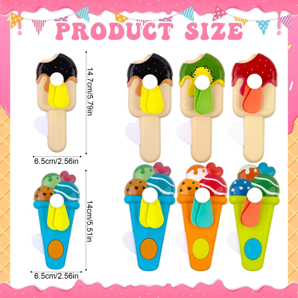 Jiytivity 121 Pcs Ice Cream School Year Gifts Ice Cream Party Favors Include Pen Straw Handheld Fan Card Ribbon Bag for Summer School End of Year Classroom Rewards Gifts Prizes Party Supplies thumbnail 3