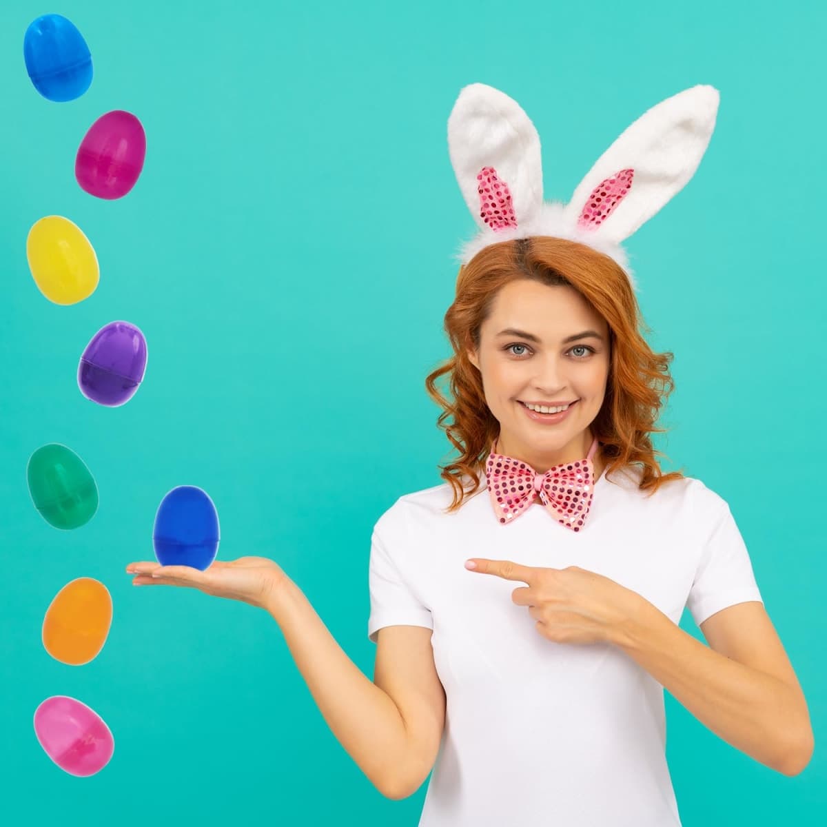 The Dreidel Company Fillable Easter Eggs with Hinge Bulk Colorful Bright Plastic Easter Eggs, Perfect for Easter Egg Hunt, Suprise Egg, Easter Hunt, 2.25" Assorted Colors (50-Pack) thumbnail 4