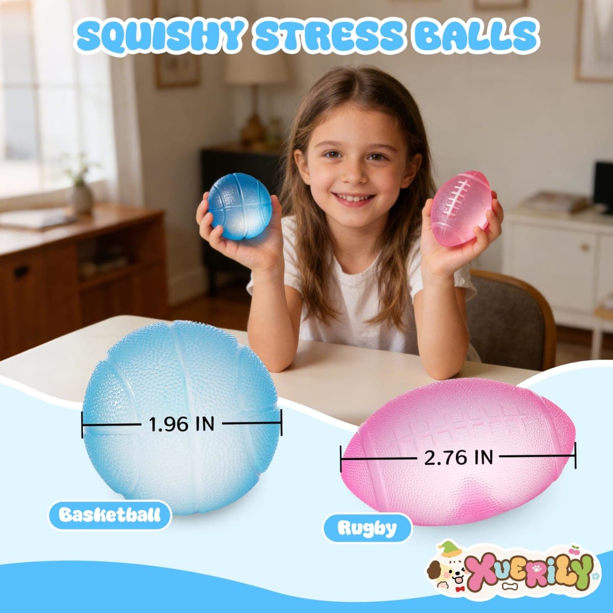 XUERILY Squishy Stress Ball & Slow Rising Butter Squishy Fidget Toys Set - 4 Pack Ultra Soft Sensory Toys, Cute Taba Pack for Kids Adults, Desk Toy, Party Favors & Gift Ideas thumbnail 3