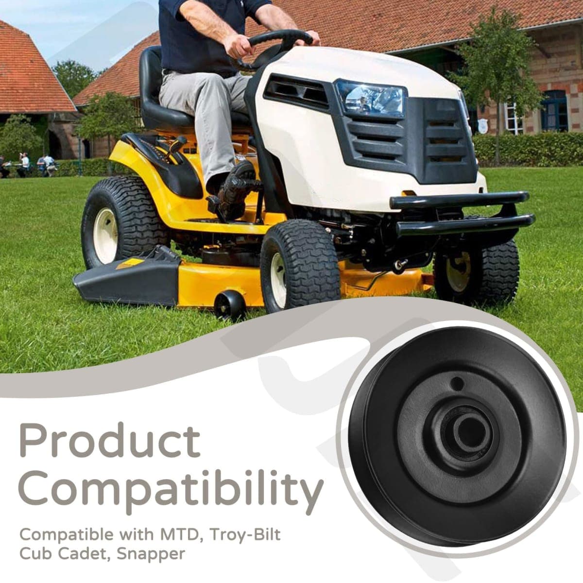BIBIJIE 2 Pack 14326 Rotary V-Idler Pulley for MTD Troy-Bilt Cub Cadet 13RX91AT056 Replaces 756-04325 thumbnail 3