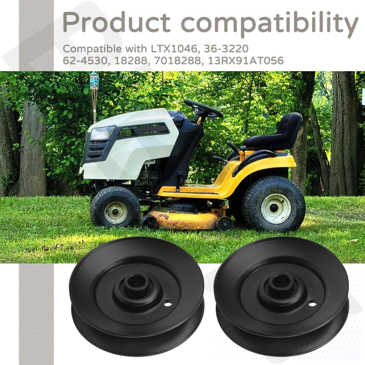 BIBIJIE 2 Pack 14326 Rotary V-Idler Pulley for MTD Troy-Bilt Cub Cadet 13RX91AT056 Replaces 756-04325 thumbnail 4