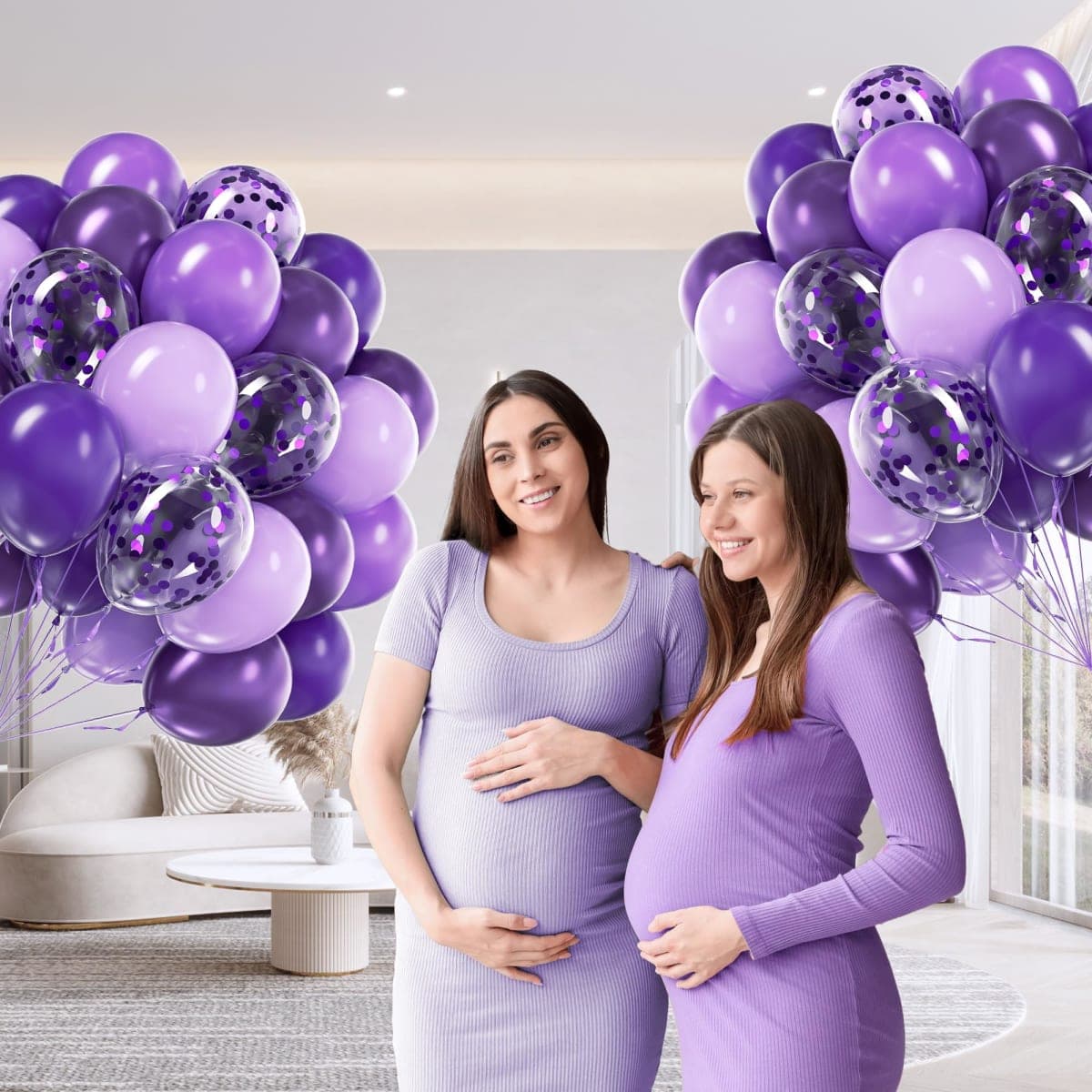 60pcs Purple Balloons 12 Inch with Metallic Pastel Dark Purple Confetti Balloons for Purple Birthday Wedding Baby Shower Party Decorations thumbnail 5