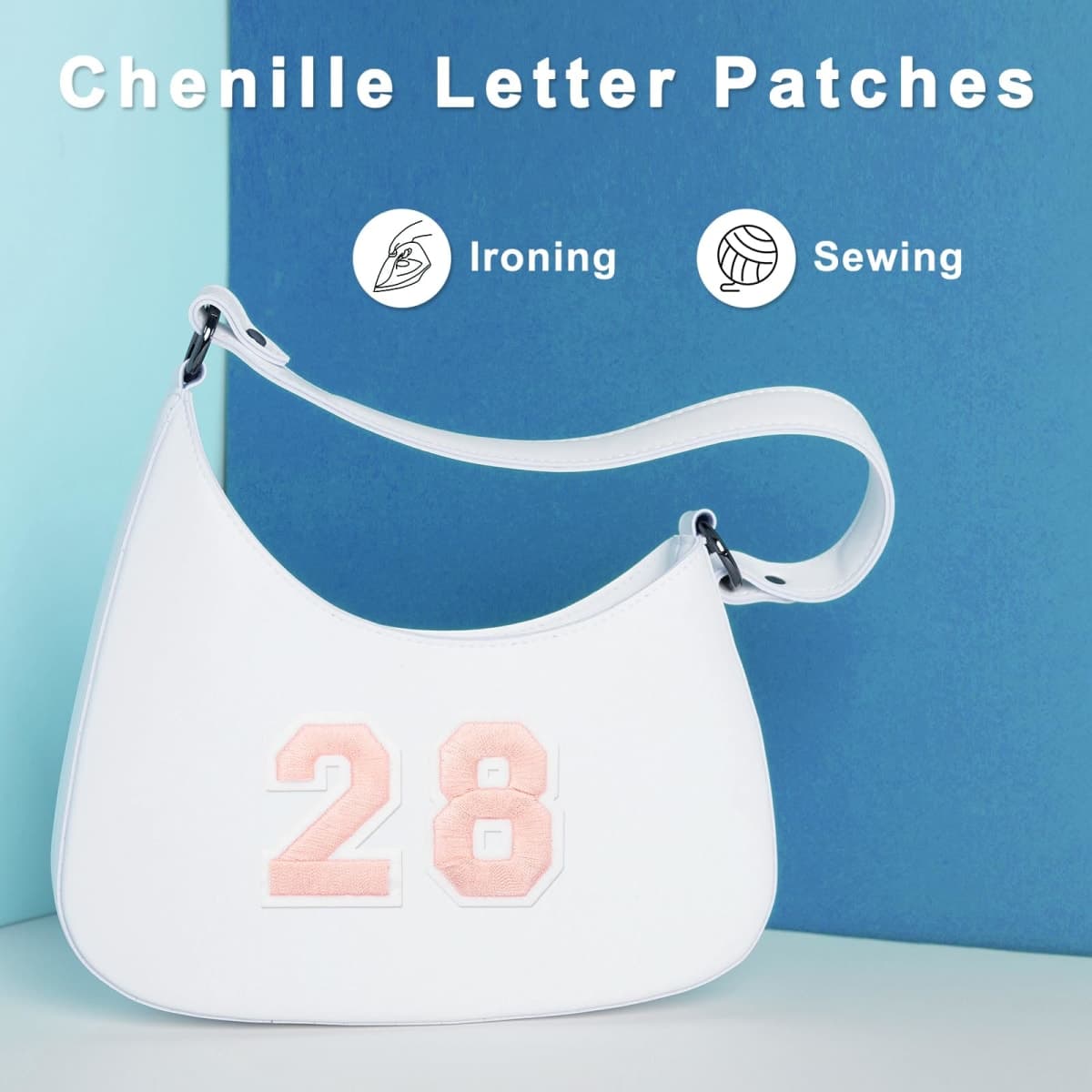 MECCANIXITY Iron on Number Patches 2" Number 6 Iron on Embroidered Patch Sew on Letter Stickers Applique for Repairing Clothing Jeans Shoes Hats DIY(White, Pack of 9) thumbnail 5