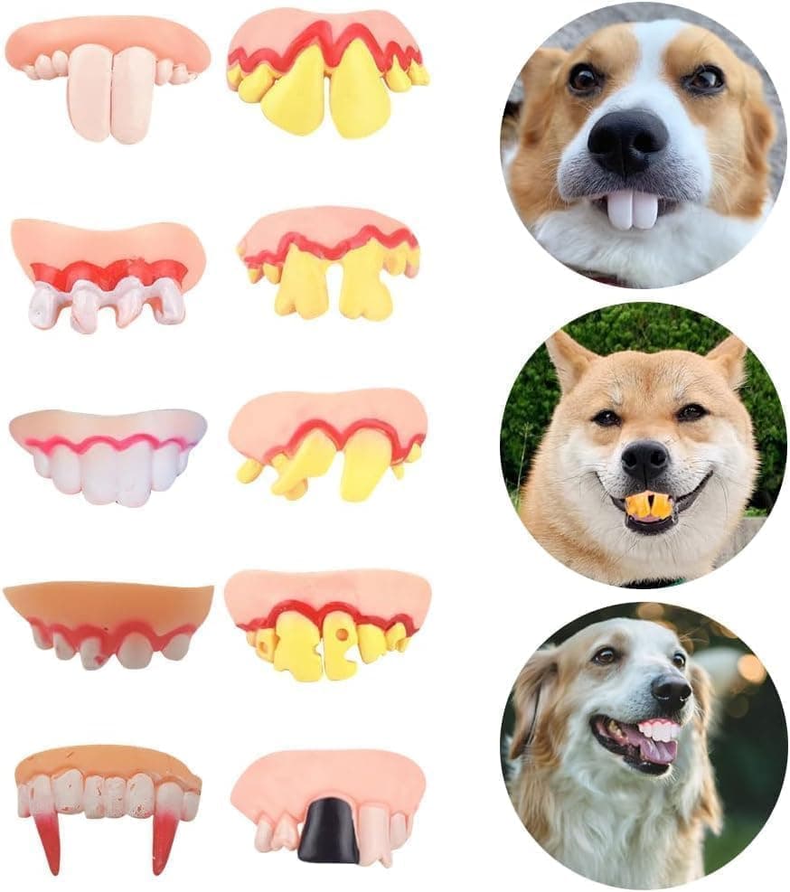 Dog Fake Teeth - White Braces for Christmas Costume, Funny Chew Toy, Pet Supplies, Buck Teeth, Decorations thumbnail 5