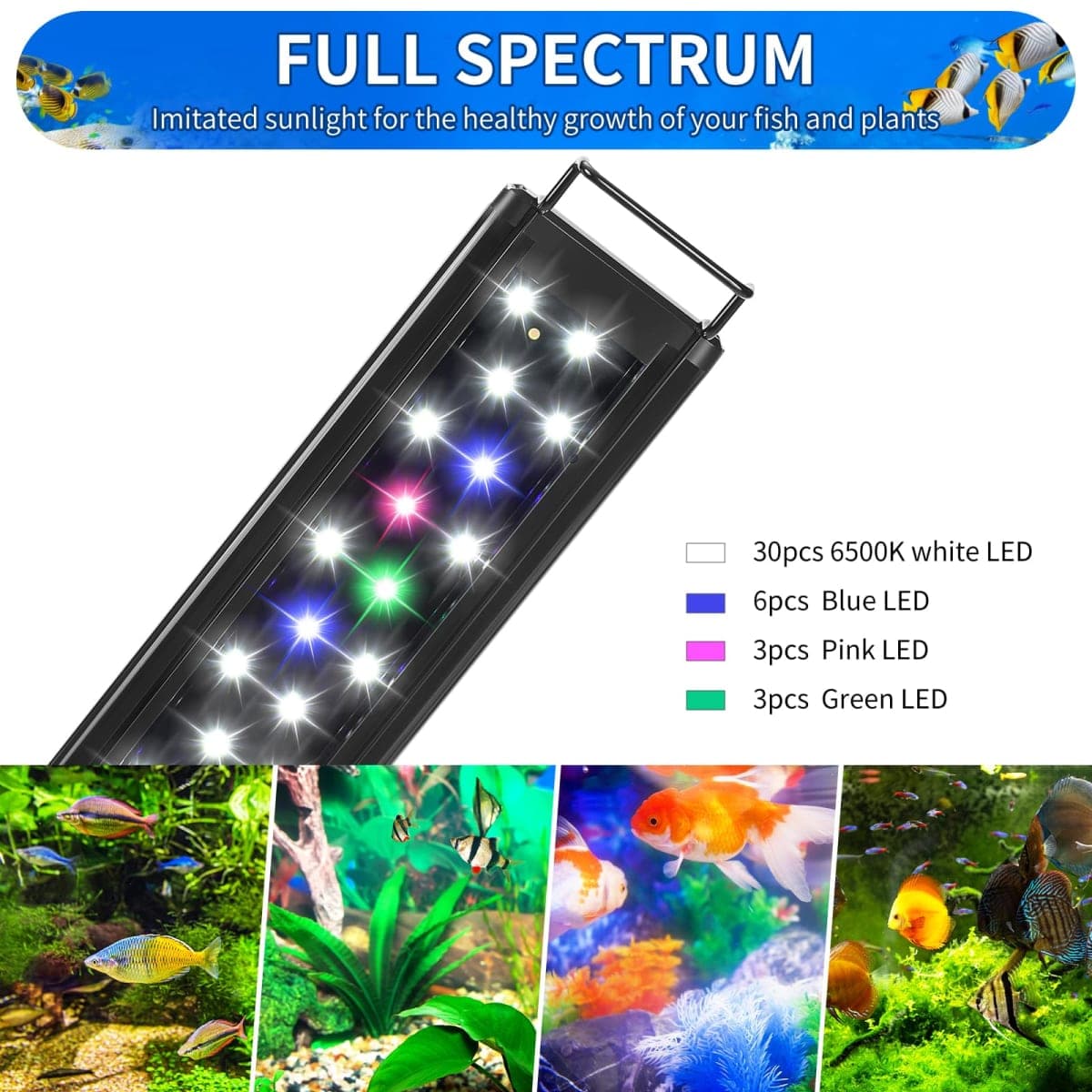AQUANEAT - Full Spectrum LED Aquarium Light for 18-24 Inch Fish Tank Freshwater Light thumbnail 2