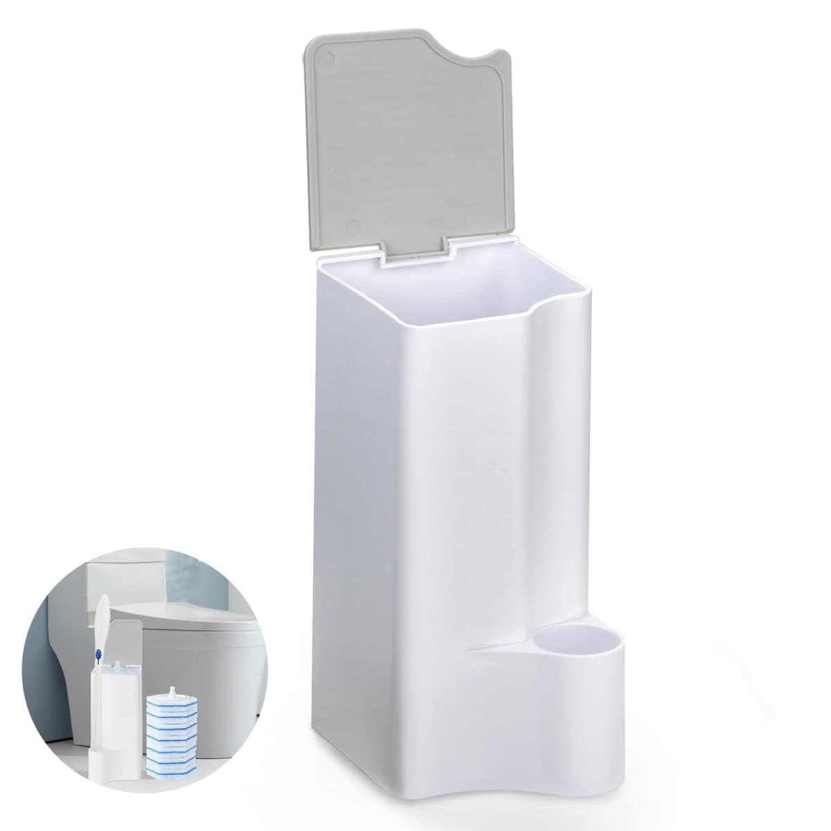 Holder for Clorox Toilet Wand, Compatible with Clorox Toilet Wand Holder only, White & Gray — image 1