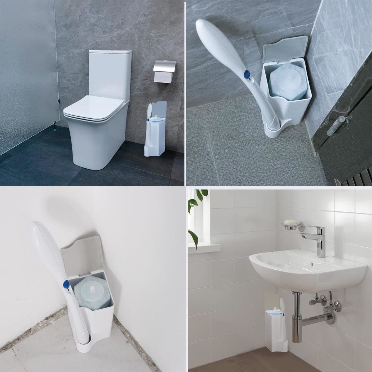 Holder for Clorox Toilet Wand, Compatible with Clorox Toilet Wand Holder only, White & Gray thumbnail 3