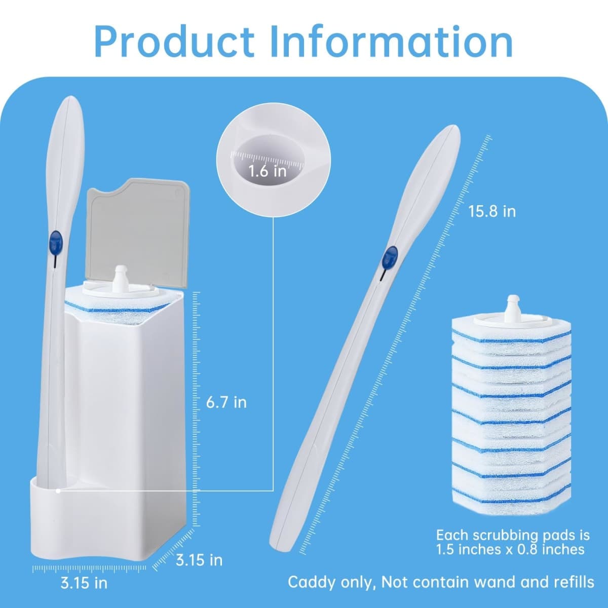 Holder for Clorox Toilet Wand, Compatible with Clorox Toilet Wand Holder only, White & Gray thumbnail 5