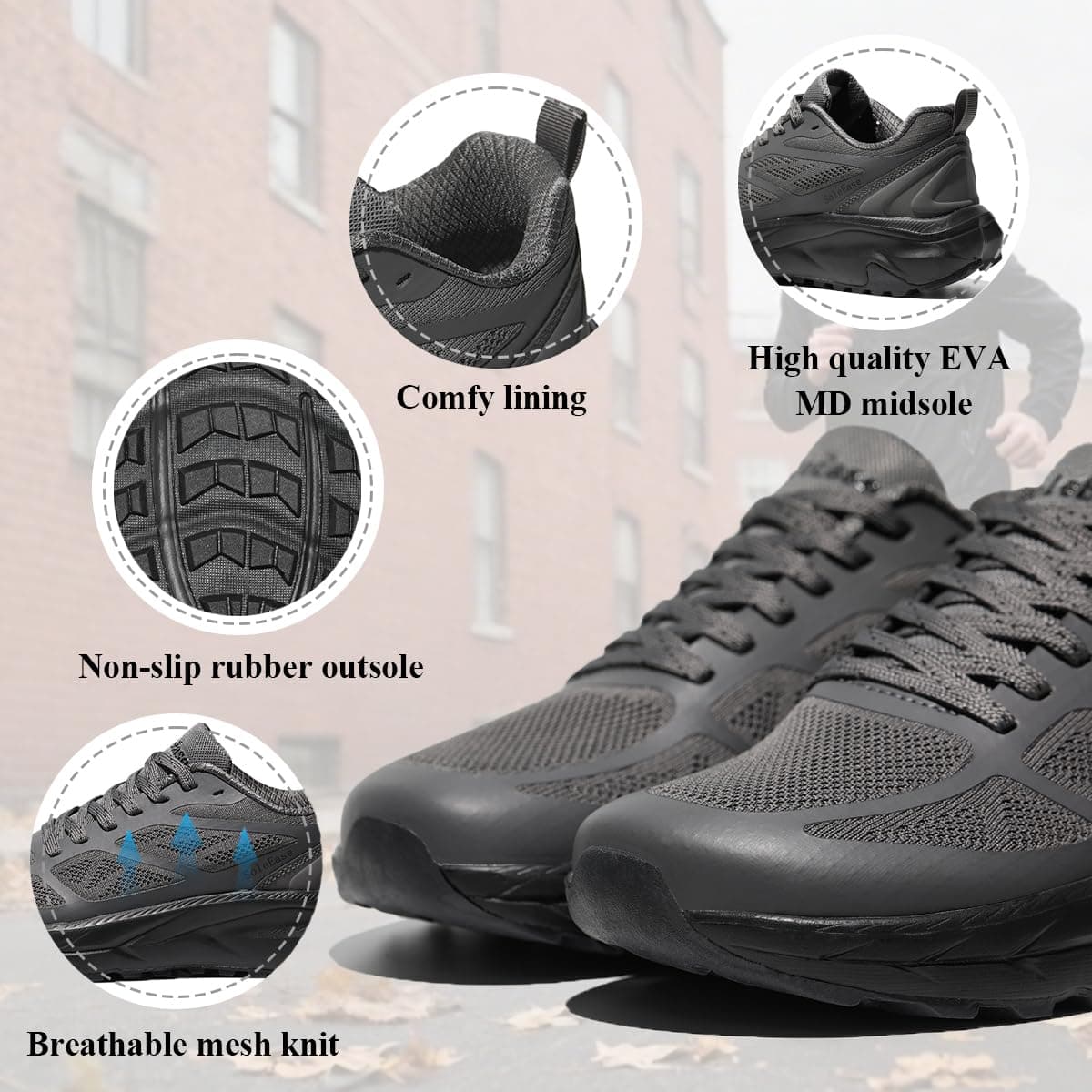 SoleEase Wide Toe Box Shoes for Men, Lightweight Non Slip Walking Sneakers with Barefoot Feel, Breathable Trail Gym Shoes, 510-grey, 12.5 Wide thumbnail 3