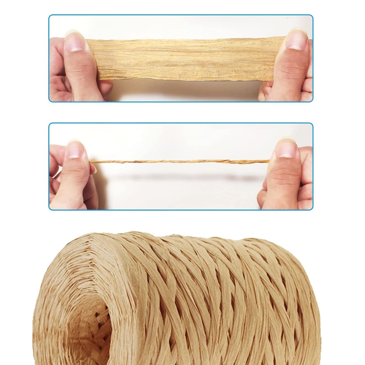 Creatrill 218 Yards Raffia Paper Craft Ribbon Packing Paper Twine, 1/4 Inch by 218 Yards (Kraft) thumbnail 4