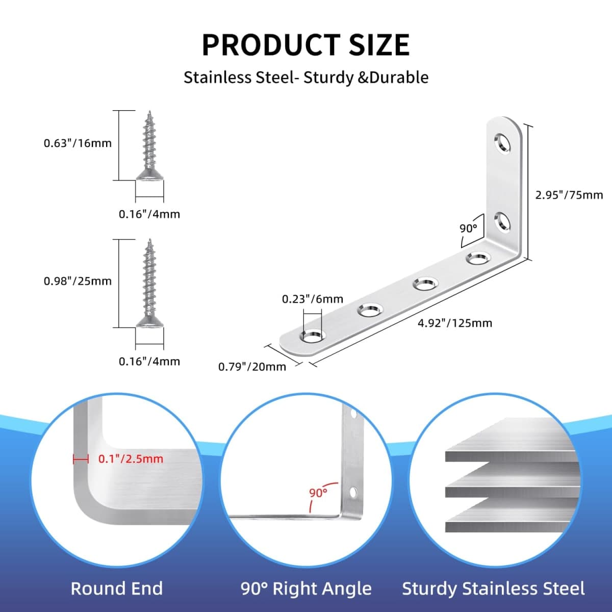 Furniture Anchors (4 Pack) Cabinet Anti Tip Kit for Baby Pet Proofing, Stainless Steel Furniture Wall Anchor Dresser Wall Safety Anchor Bookcase Prevent Falling Earthquake Straps for Child 5Inch thumbnail 3