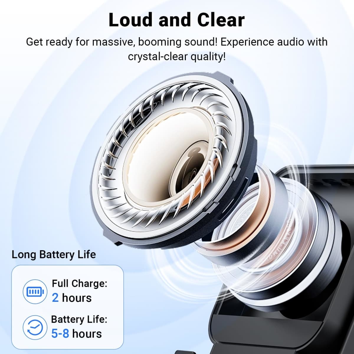 Induction Speaker with Phone Stand 5 in 1 Wireless Induction Bluetooth Audio for iPhone Android Phone Speakers Amplifier with Rechargeable Colorful Light, Birthday Gifts for Men Women Teens (Black) thumbnail 4