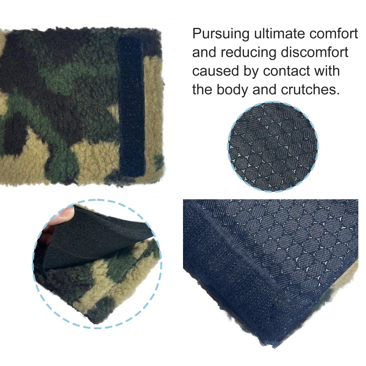 SPRING SEAON Plush Memory‑Foam Crutch Underarm Pad & Hand‑Grip Covers–Universal Fit, Breathable Moisture‑Wicking, Machine‑Washable Cushion for Crutches, Pain Relief & Chafing Protection thumbnail 3