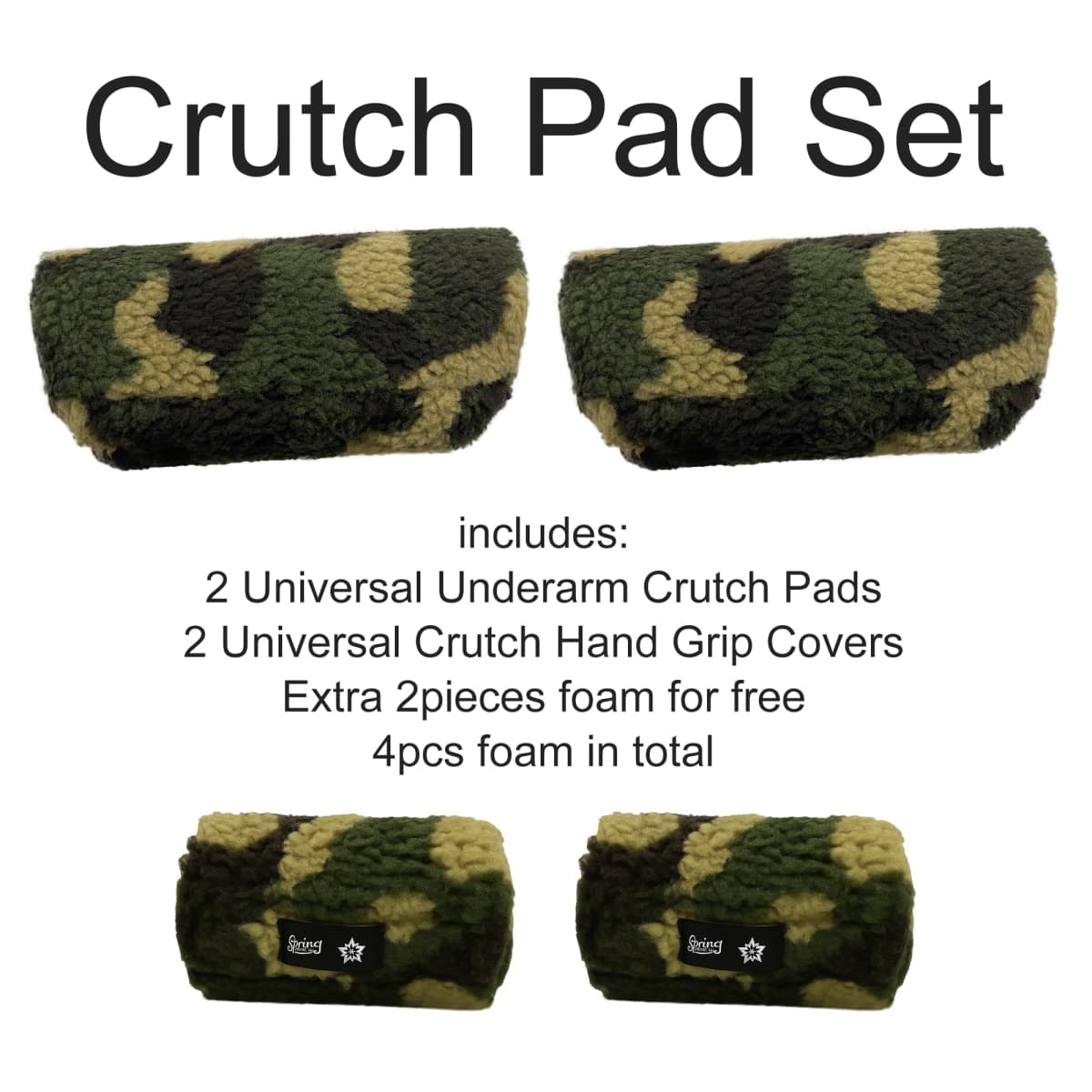 SPRING SEAON Plush Memory‑Foam Crutch Underarm Pad & Hand‑Grip Covers–Universal Fit, Breathable Moisture‑Wicking, Machine‑Washable Cushion for Crutches, Pain Relief & Chafing Protection thumbnail 5