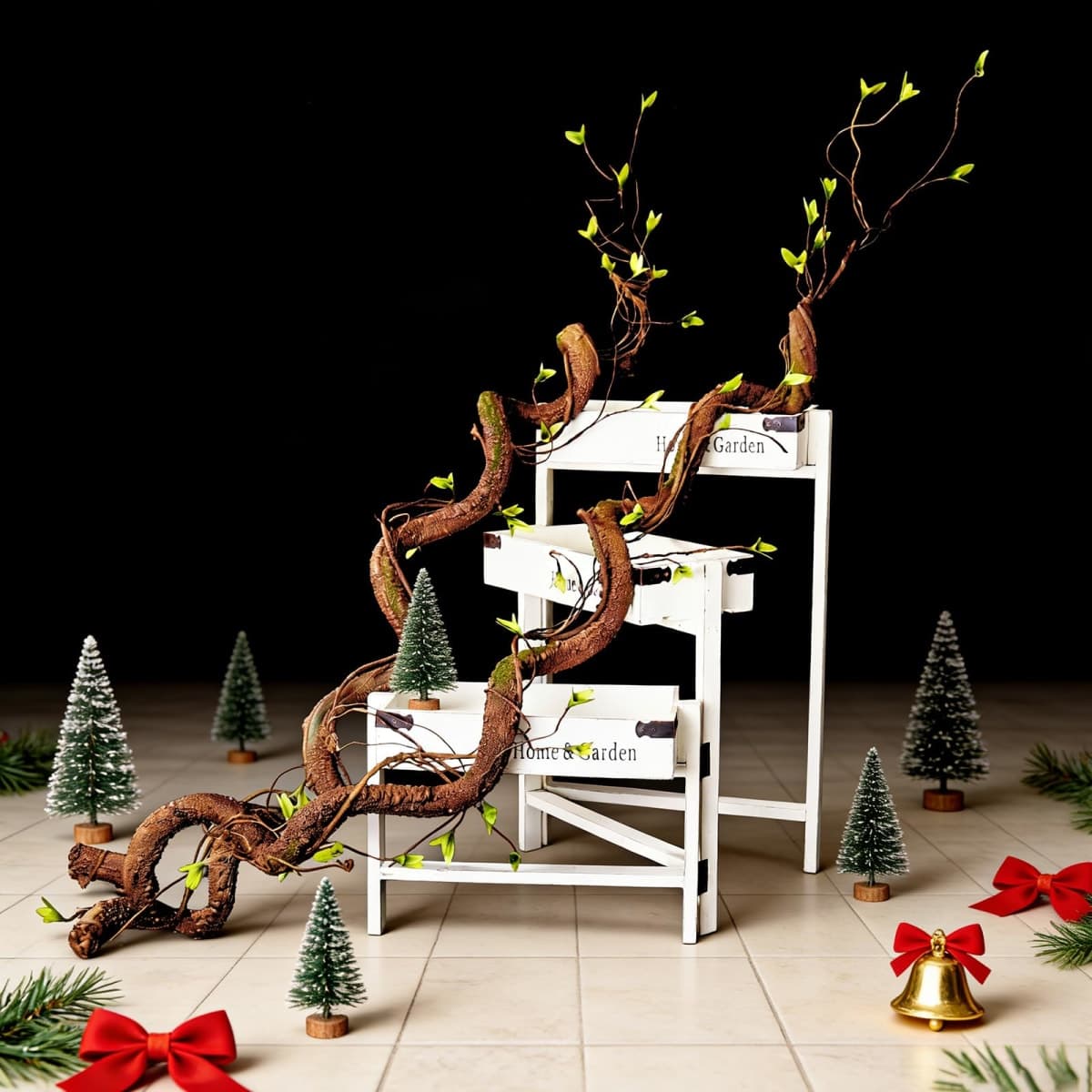 CONGZHANHH Bendable 63in Artificial Tree Twigs Cane Wood Vine Branches Fake Plants Trunk Garland with Leaves for Home Wedding Garden Wall Hanging Mantel Christmas Thanksgiving Day Decoration thumbnail 5
