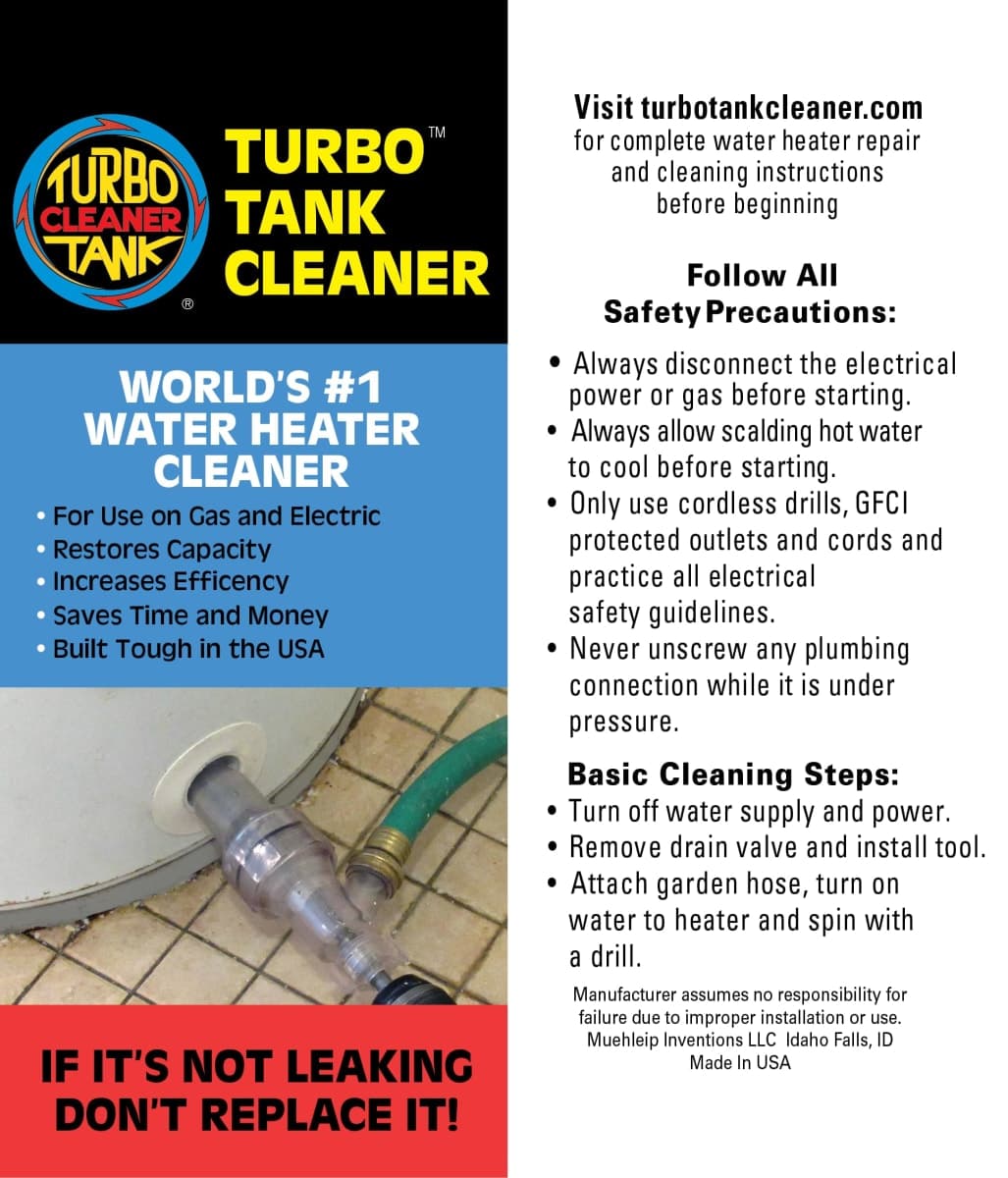 Turbo Tank Cleaner - Water Heater Cleaning Tool, Improves Hot Water Supply, Removes Hard Water Sediment, Flushes Gas & Electric Tanks, Pro-Grade DIY Solution thumbnail 4