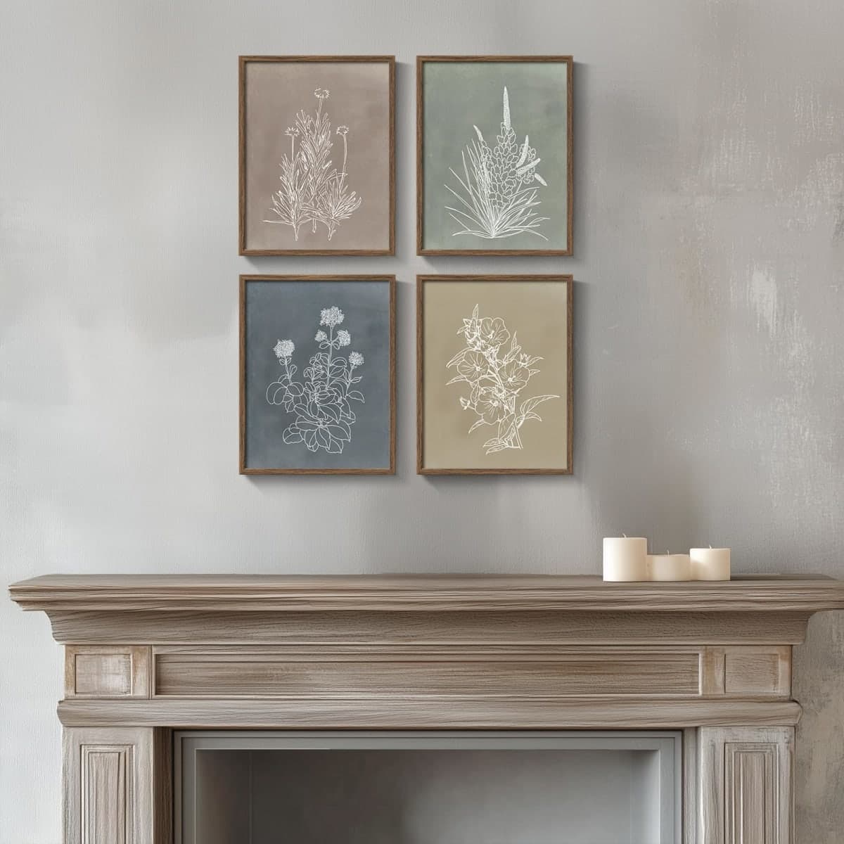 Framed Boho Botanical Wall Art for Bathroom, 4 Piece Rustic Floral Canvas Painting Prints Artwork, Vintage Neutral Flower Pictures for Farmhouse Bedroom Dining Room Kitchen Office Wall Decor, 8x10 In thumbnail 4