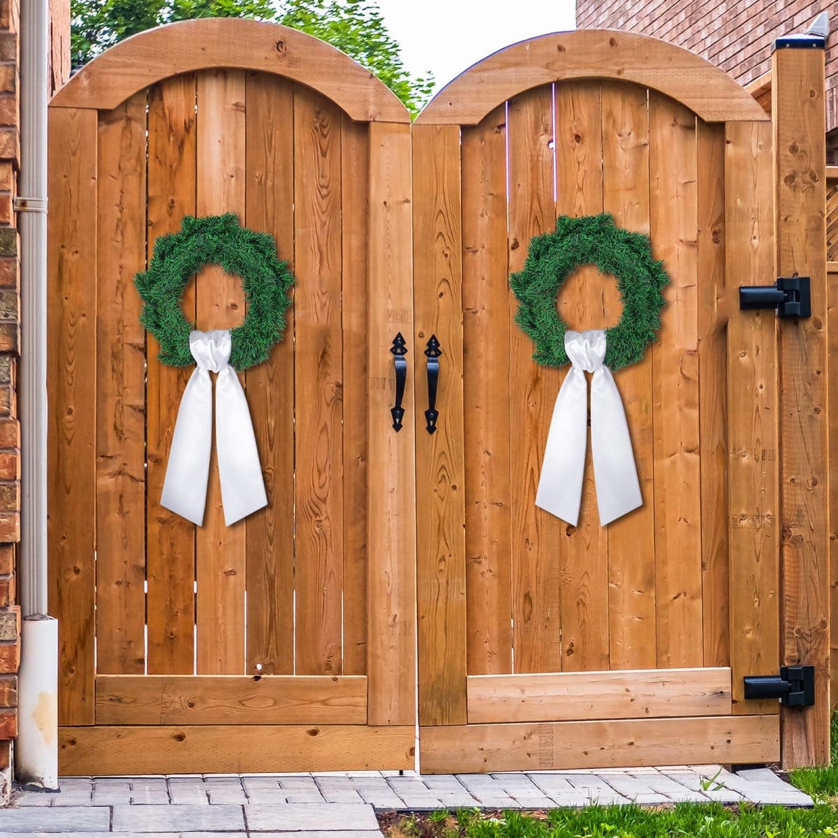 VitalCozy 20 Pcs Wreath Sash for Front Door Blank Wreath Sash Accessories Embroidery Plain Blanks for Embroidery Monogram Party Farmhouse Indoor Outdoor Wedding Decor, 4.49'' x 56.3'' (White) thumbnail 2