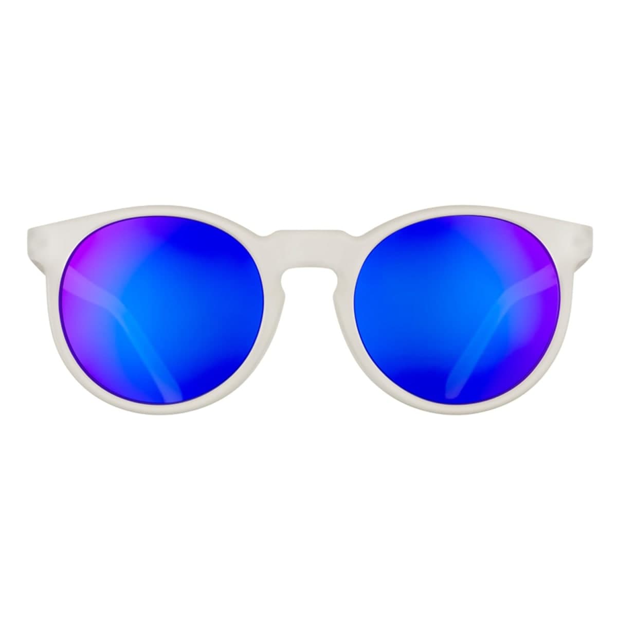 goodr Strange Things Are Afoot Polarized Round Sunglasses, Small Sized (Circle G), Clear Translucent Frame with Purple Mirrored Reflective Lenses, UV400 Protection, No Slip, No Bounce thumbnail 2