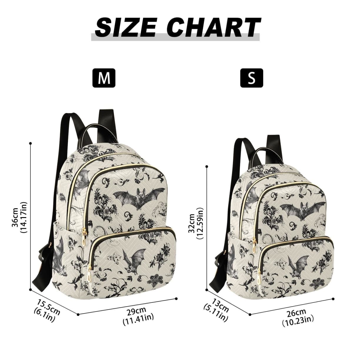ZAZYXTJ Backpack Purse for Women Quilted Mini Fashion Backpacks Lightweight Travel Casual Backpack, Bats, Medium, Quilted Fashion Backpacks thumbnail 3