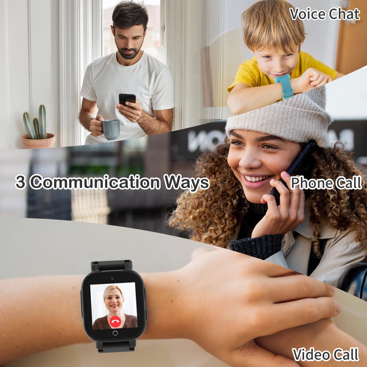 Phyulls 4G Kids Smart Watch Boys with GPS Tracker & Video Calling Texting, Waterproof Smartwatches Age 4-12, One-Key SOS Call Voice Chat WiFi Alarm Sport Pedometer GPS Tracker Watch thumbnail 4