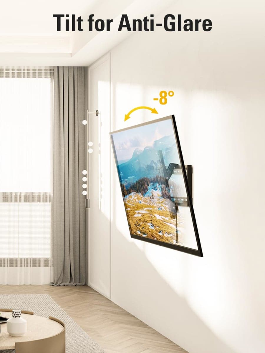 Mounting Dream TV Wall Mount for Most 37-75" TVs, Tilting TV Mount Low Profile up to VESA 600x400mm and 132 LBS Loading, Fits 16", 18", 24" Studs, Easy for TV Centering and Space Saving MD2268-LK thumbnail 2